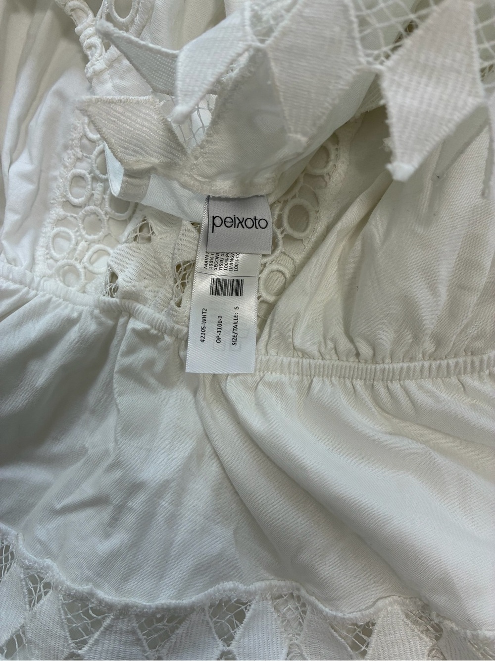 Peixoto White Lace Trim Dress with Eyelet Details - Picture 2 of 3